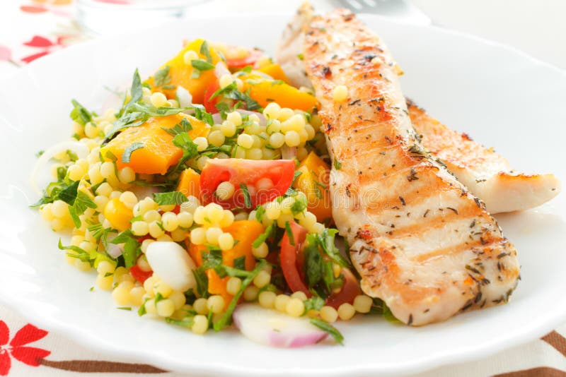 Couscous with Grilled Chicken Stock Photo Image of spice, fall 33910192