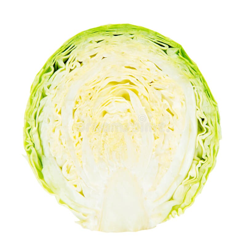 Metade de Repolho Verde fotografia de stock royalty free