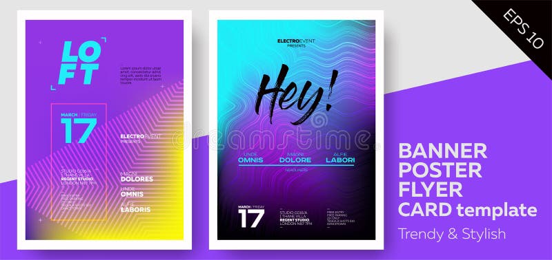 Electronic Music Covers for Summer Fest or Club Party Flyer. Colorful Waves Gradient Background. Template for DJ Poster, Web Banner, Pop-Up. Electronic Music Covers for Summer Fest or Club Party Flyer. Colorful Waves Gradient Background. Template for DJ Poster, Web Banner, Pop-Up.