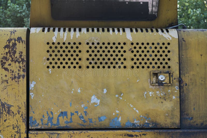 Cover for Access To the Excavator Engine Stock Photo Image of large