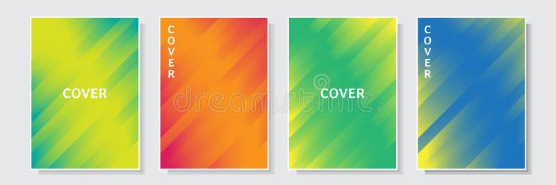 Modern Colorful Cover Abstract Gradation Template Minimal Design Set