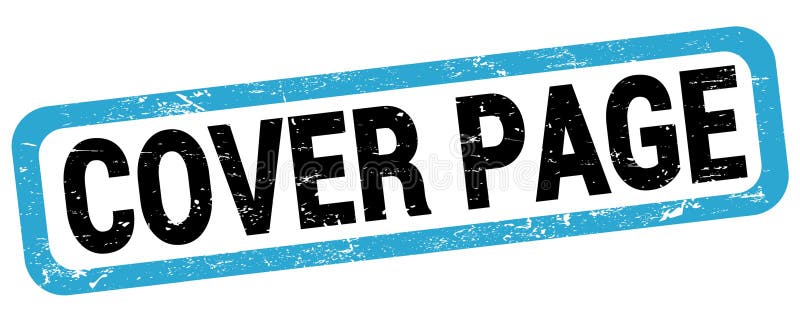 COVER PAGE Text Written on Blueblack Rectangle Stamp Stock