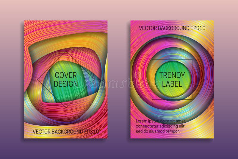 Cover templates with holographic layers. Trendy bright brochures or labels backgrounds stock illustration Cover templates with holographic layers. Trendy bright brochures or labels backgrounds stock illustration