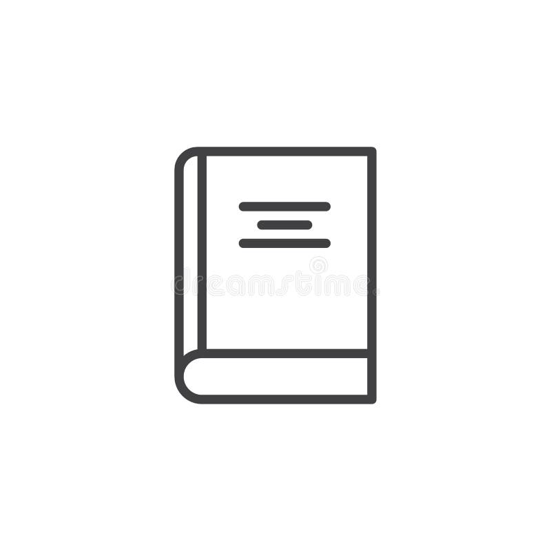 Covered book outline icon stock illustration