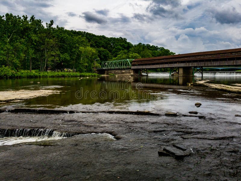 Covered Bridge Over Grand River, Harpersfield Ohio