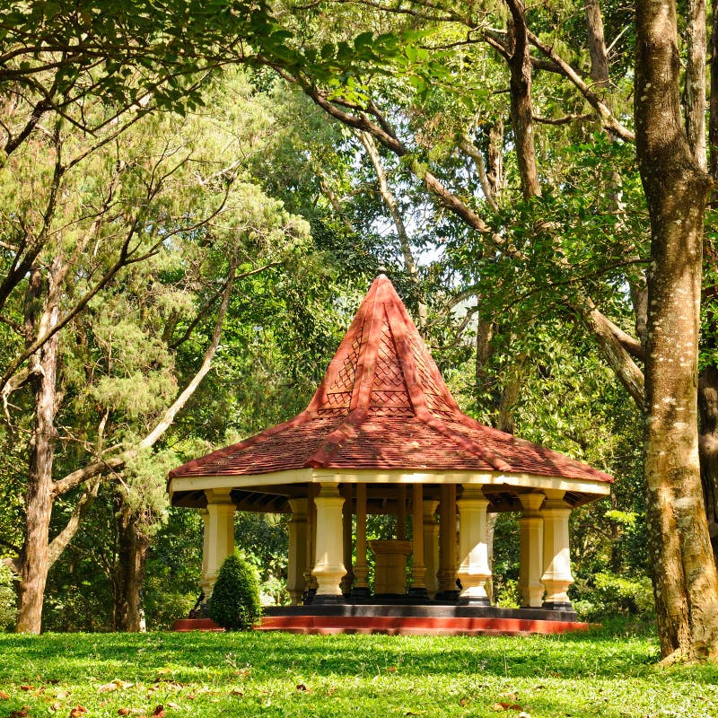 White Wooden Gazebo Bandstand in Park. Stock Photo Image of bandstand