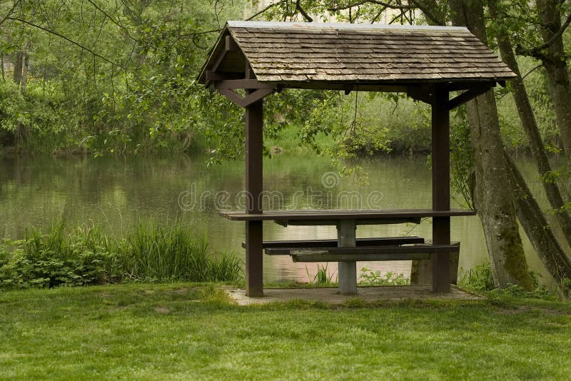 Covered picnic table stock image. Image of hiking, camping 