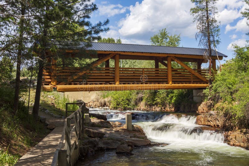 Covered wooden bridge