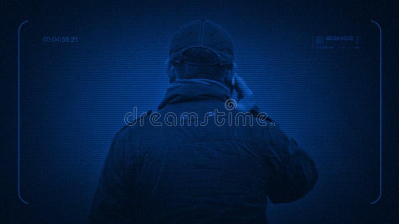 Surveillance On Man Talking On Phone At Night