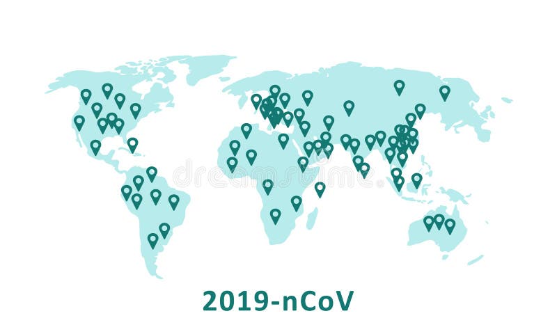 COVID-19. The area affected by the coronavirus. World map infographic. vector illustration