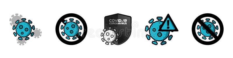 Covid 19 Corona Virus Symbol Icons - Different Vector Illustrations Isolated On White Background royalty free illustration