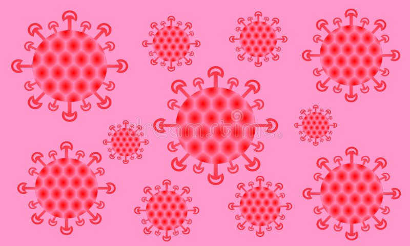 Covid-19 Coronavirus pink Background Isolate. China, pandemic. stock illustration Covid-19 Coronavirus pink Background Isolate. China, pandemic. stock illustration