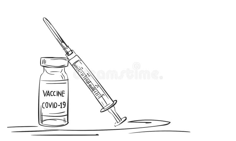 Syringe Needle Bottle Outline Icon Coronavirus Stock Vector (Royalty Free)  2003821040