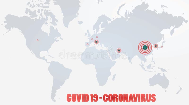Covid 19- coronavirus world map royalty free illustration