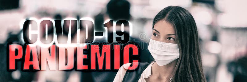 COVID-19 PANDEMIC coronavirus text on travel people tourists banner background. Header 2019 novel corona virus from stock images COVID-19 PANDEMIC coronavirus text on travel people tourists banner background. Header 2019 novel corona virus from stock images