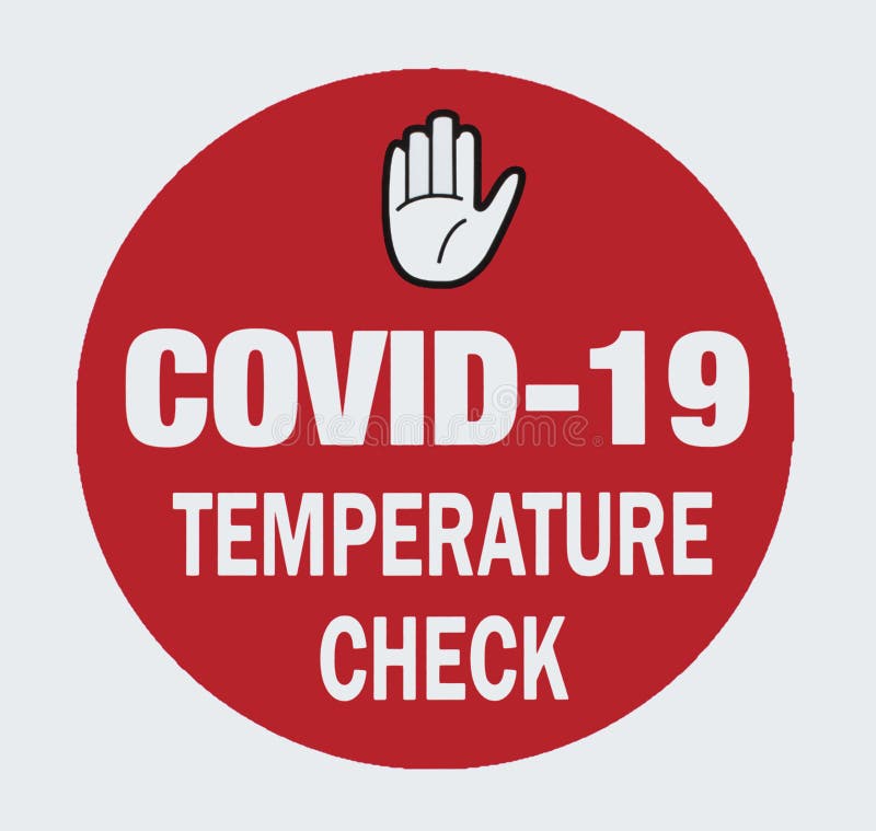 Temperature check sign board and sticker Vector Image