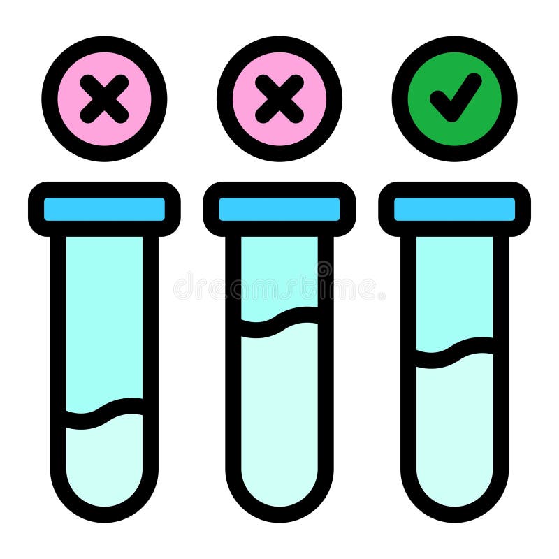 Covid Test Tubes Icon Vector Flat Stock Vector Illustration of