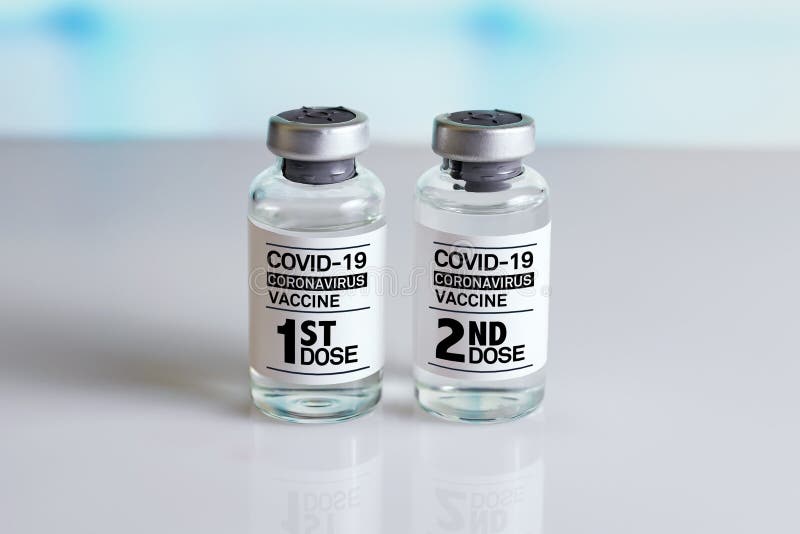 COVID-19 Vaccine Vials that require 2 injections tagged with 1st 2nd dose