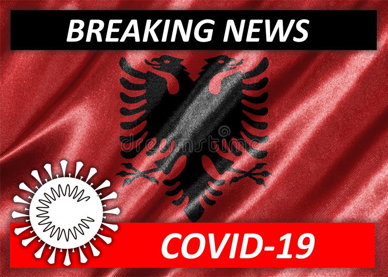 Covid19 σημαία αλβανίας στοκ φωτογραφία με δικαίωμα ελεύθερης χρήσης