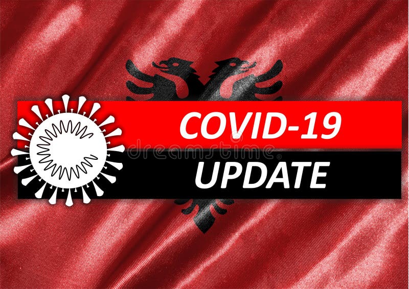 Covid19 σημαία αλβανίας στοκ φωτογραφία με δικαίωμα ελεύθερης χρήσης