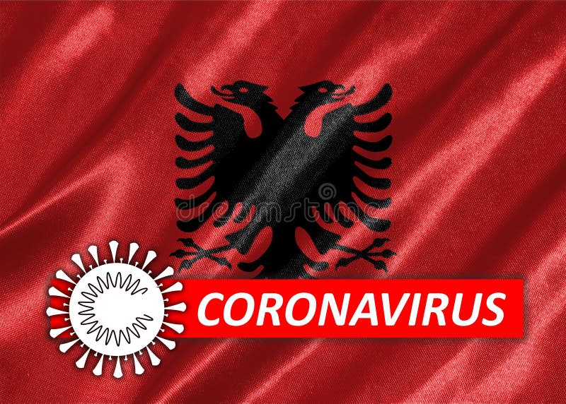 Covid19 σημαία αλβανίας στοκ εικόνες με δικαίωμα ελεύθερης χρήσης