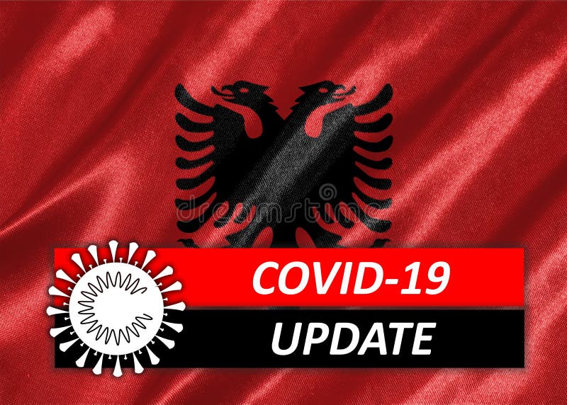 Covid19 σημαία αλβανίας στοκ φωτογραφία
