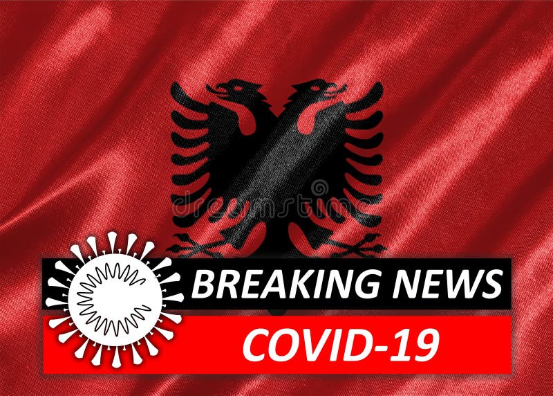 Covid19 σημαία αλβανίας στοκ εικόνες με δικαίωμα ελεύθερης χρήσης