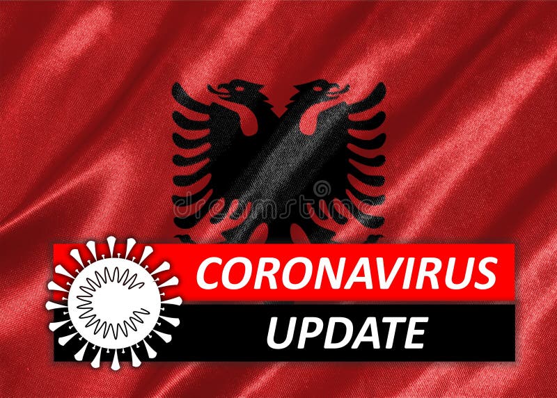 Covid19 σημαία αλβανίας στοκ φωτογραφία με δικαίωμα ελεύθερης χρήσης