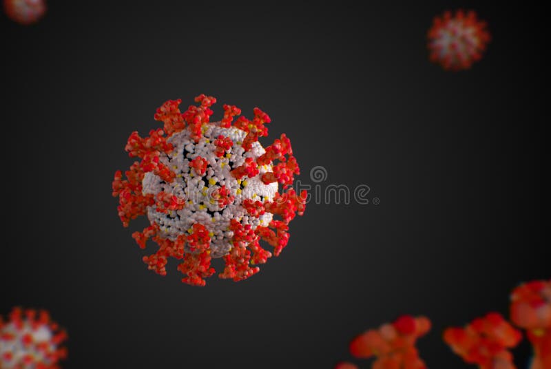 Covid-19冠状病毒是一种新菌株，具有医学感染，3d呈现病毒设计 向量例证