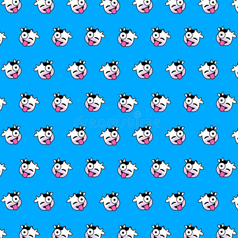 Cow emoji pattern 41 stock illustration. Illustration of texture