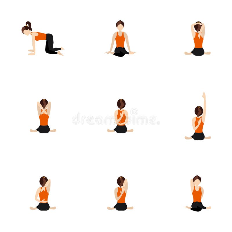 170+ Cow Face Pose Stock Illustrations, Royalty-Free Vector Graphics & Clip  Art - iStock | One-legged king pigeon pose, Gomukhasana, Back stretch