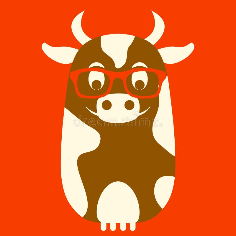 Cow animal hipster style stock vector. Illustration of vector - 110236537