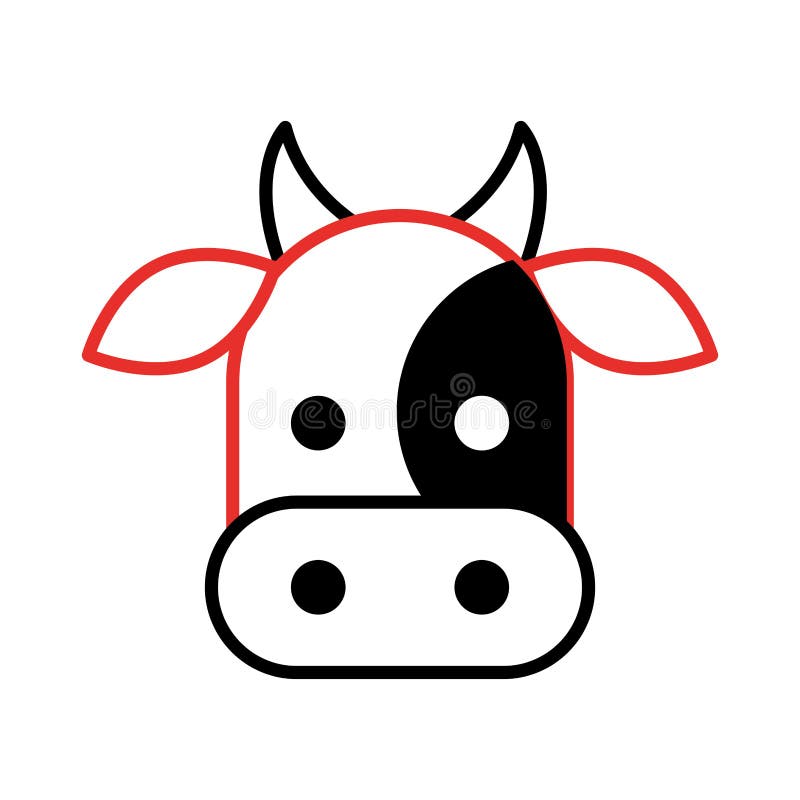 Cow head isolated icon stock vector. Illustration of agriculture - 95262665
