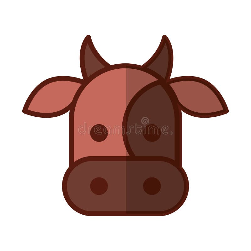 Cow head isolated icon stock vector. Illustration of livestock - 95263239