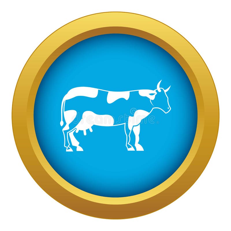 Cow Icon Blue Vector Isolated Stock Vector - Illustration of head
