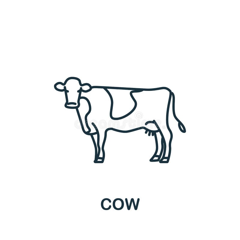 Cow Icon From Home Animals Collection Simple Line Element Cow Symbol For Templates Web Design And Infographics Stock Illustration Illustration Of Milk Logo