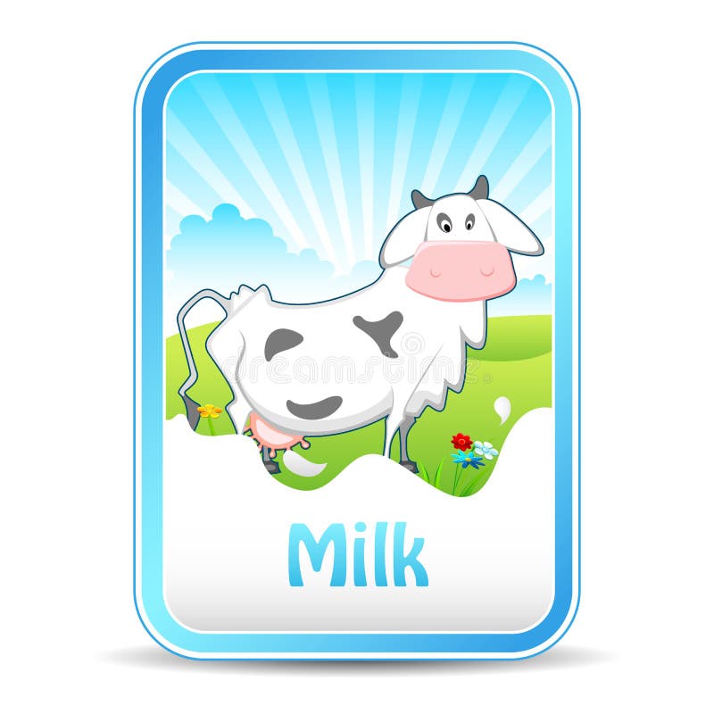Cow on Milk Banner stock vector. Illustration of carton - 24684953