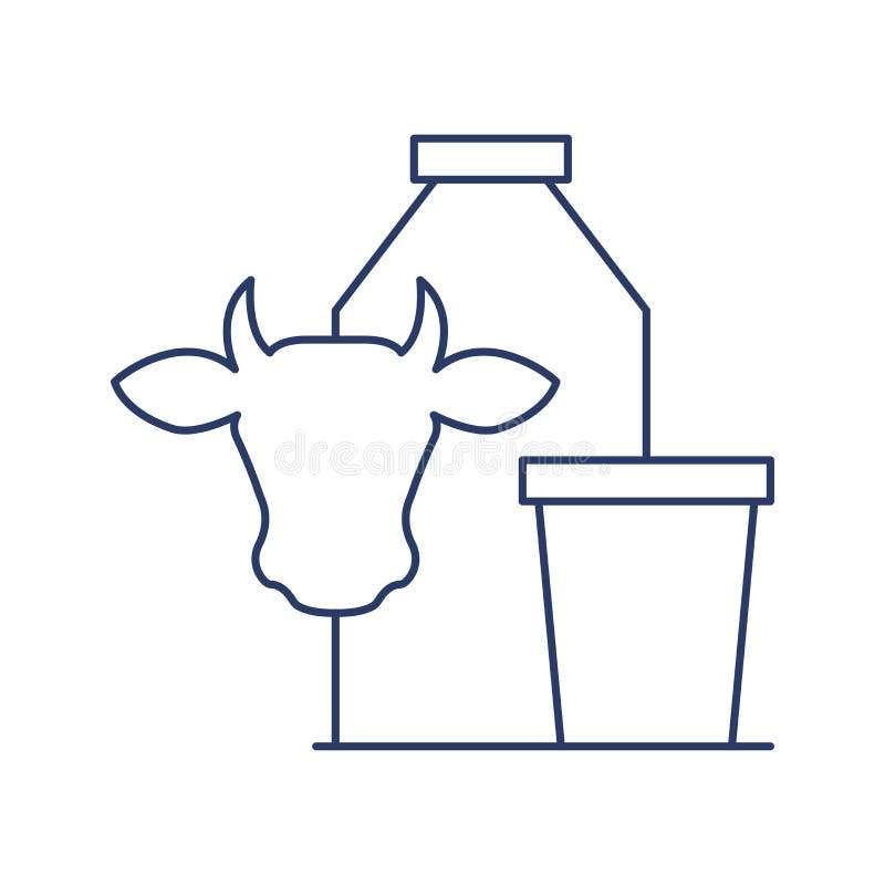 Cow Milk Bottle Dairy Icon Vector Stock Vector Illustration of icon