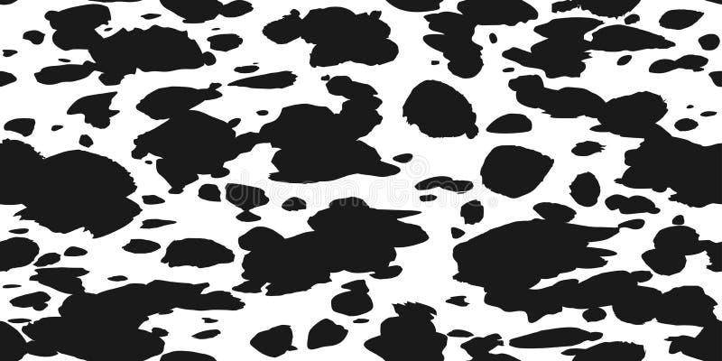 Vector Black Cow Print Pattern Animal Seamless Cow Skin Abstract