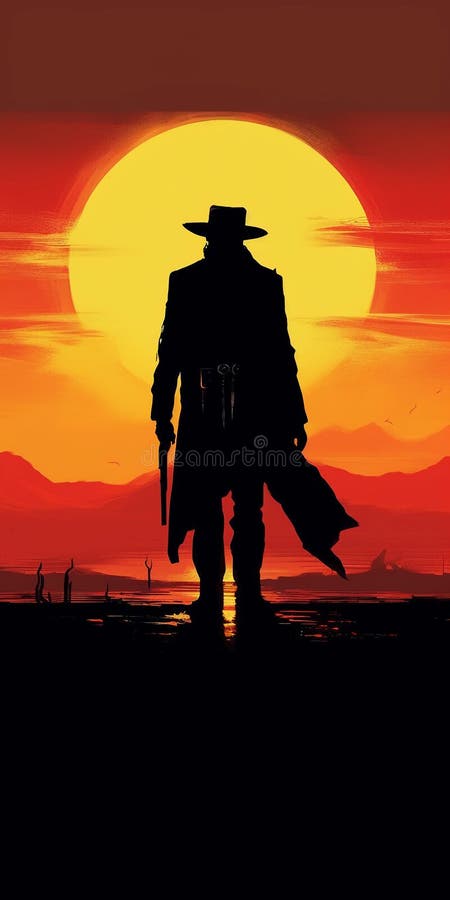 Outlaw Cowboy Silhouette Stock Illustrations – 461 Outlaw Cowboy ...
