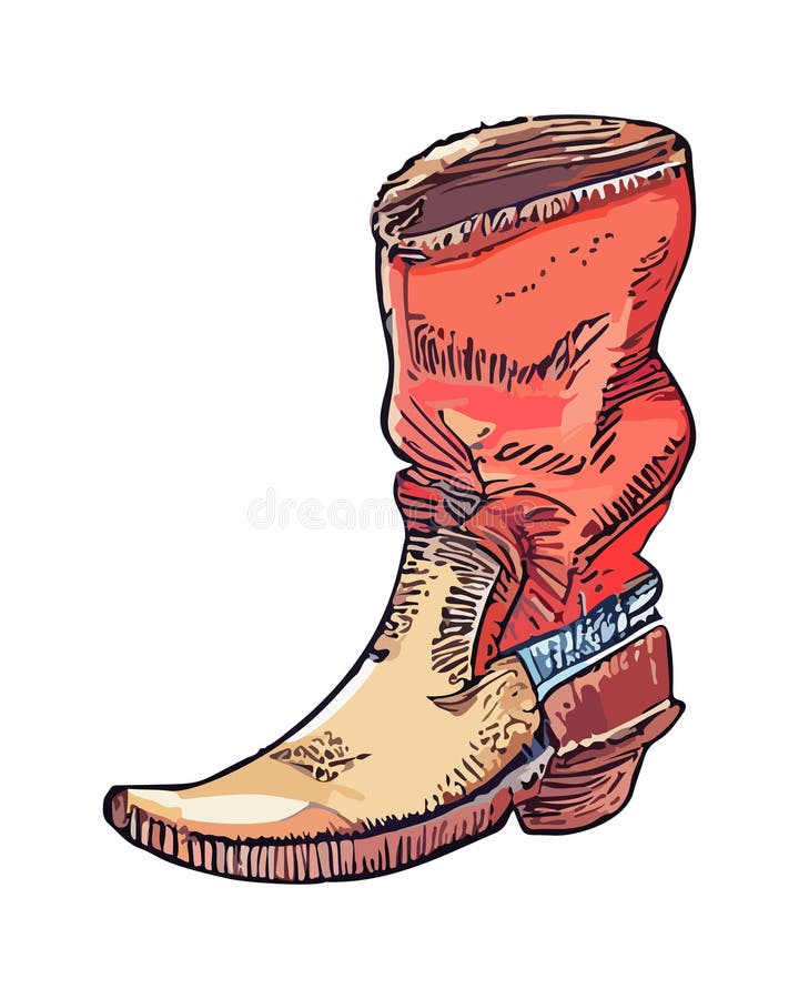 Cowboy Boots. Vector Graphic Image Stock Vector Illustration of skin