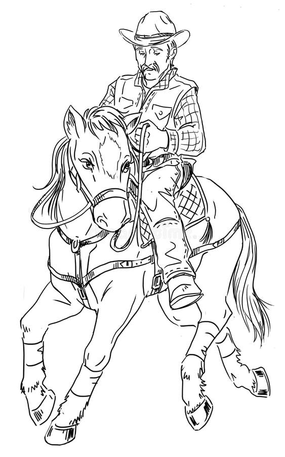 coloring cowboy stock illustrations – 240 coloring cowboy