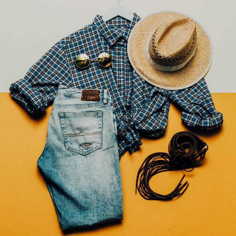 Wardianzaak Verantwoordelijk persoon artillerie Cowboy Country Outfit. Fashionable Accessories. Fashion Style Stock Image -  Image of strip, shirt: 188890857