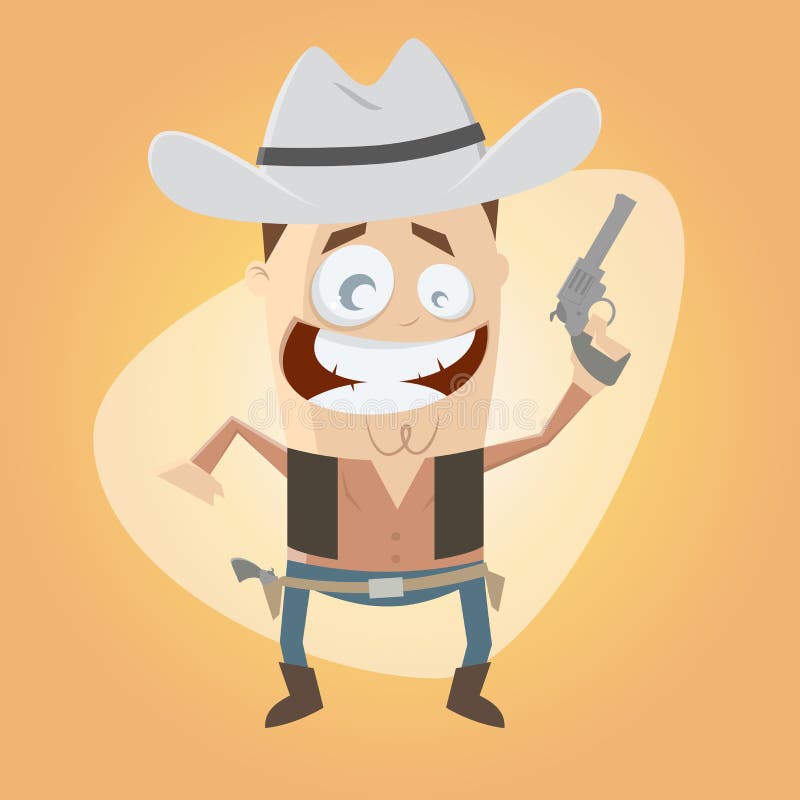 Cowboy divertente del fumetto royalty illustrazione gratis Cowboy divertente del fumetto royalty illustrazione gratis