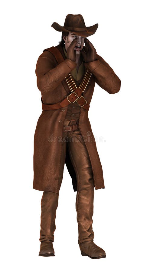 cowboy du rendu 3D sur le blanc illustration de vecteur cowboy du rendu 3D sur le blanc illustration de vecteur