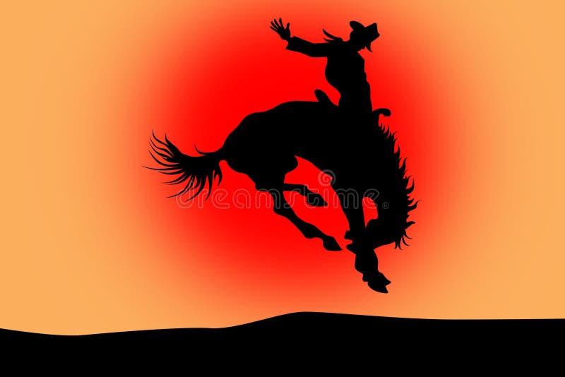 Cowboy em um cavalo no rodeio ilustração stock Cowboy em um cavalo no rodeio ilustração stock