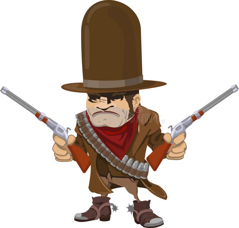 Cowboy gunman with rifles royalty free illustration