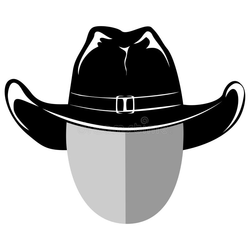 Cowboy hat var 4. Vector illustration cowboy head silhouette in hat.