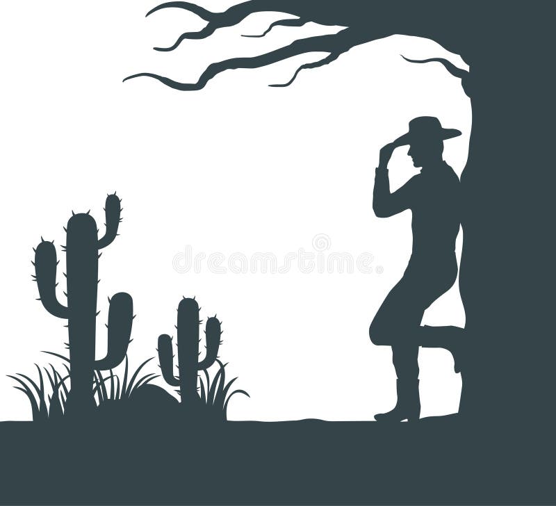 leaning cowboy silhouette