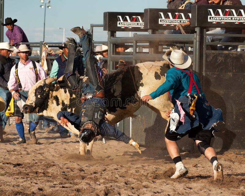 Indian cowboy rodeo bull riding in Arizona.